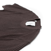 Short Sleeve Crewneck In Brown Irregular Rib Supima Ice Cotton