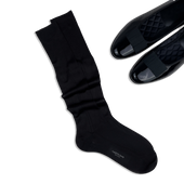 Dress Socks in Black Silk