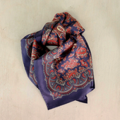 Silk Paisley Neckerchief In Navy