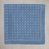 Silk Spotted with Edge Pocket Square in Sky