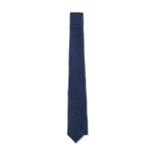 Silk Knitted Tie In Marine Blue