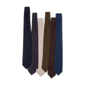Silk Knitted Tie in Navy Blue