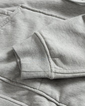Simmons Reversible Half Zip Hooded Sweatshirt Gym Heather All Cotton Loopback Terry Fleece