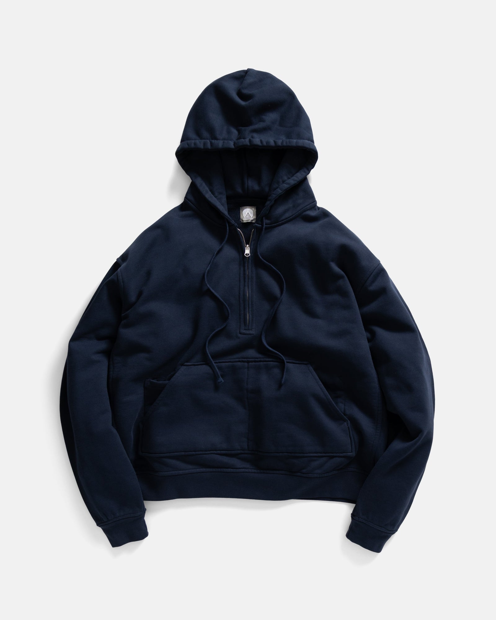 Simmons Reversible Half Zip Hooded Sweatshirt All Cotton Loopback Terry Fleece