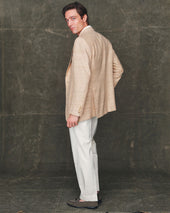 Single Breasted Silk Tweed Jacket In Light