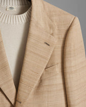 Single Breasted Silk Tweed Jacket In Light