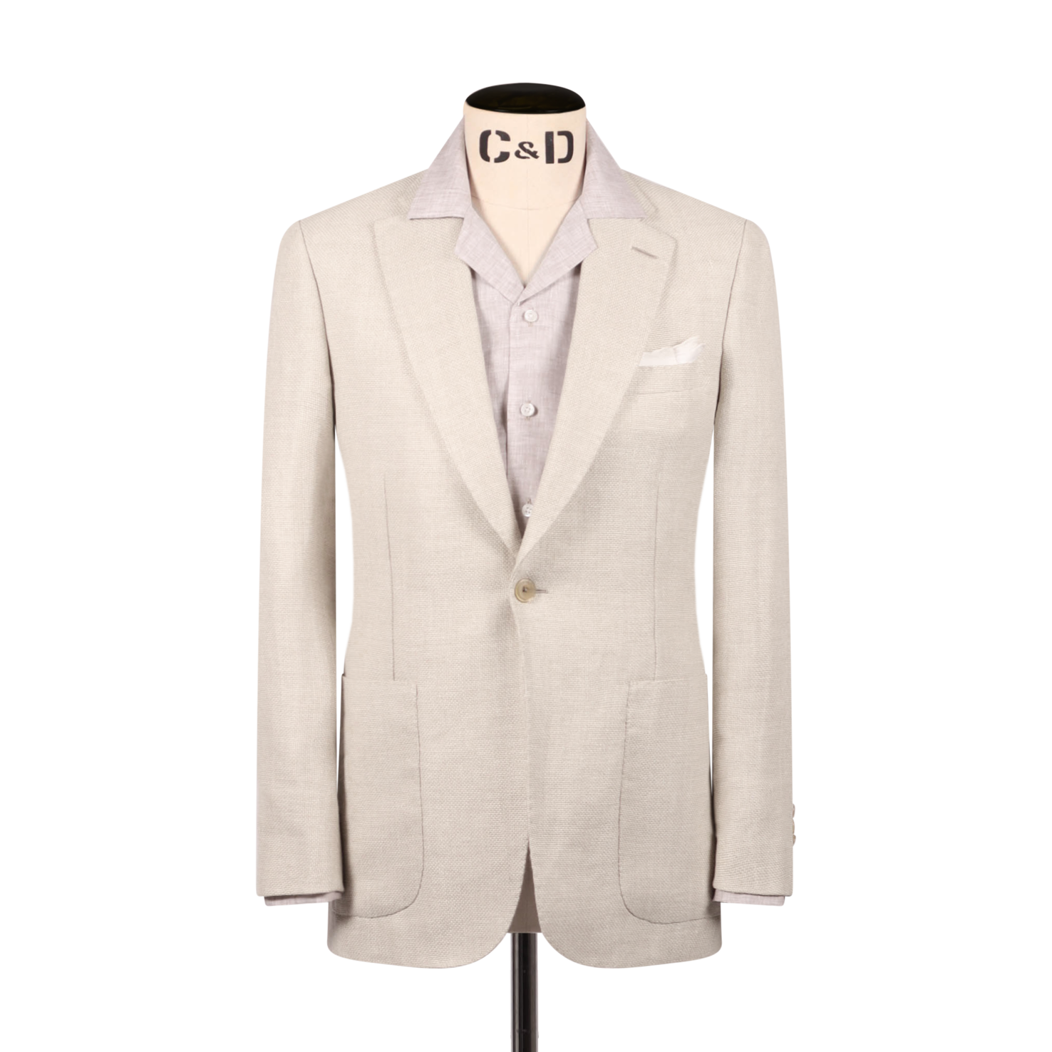 Single Breasted Notch Lapel Jacket In Hemp