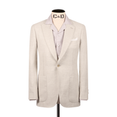 Single Breasted Notch Lapel Jacket in Cream Hemp