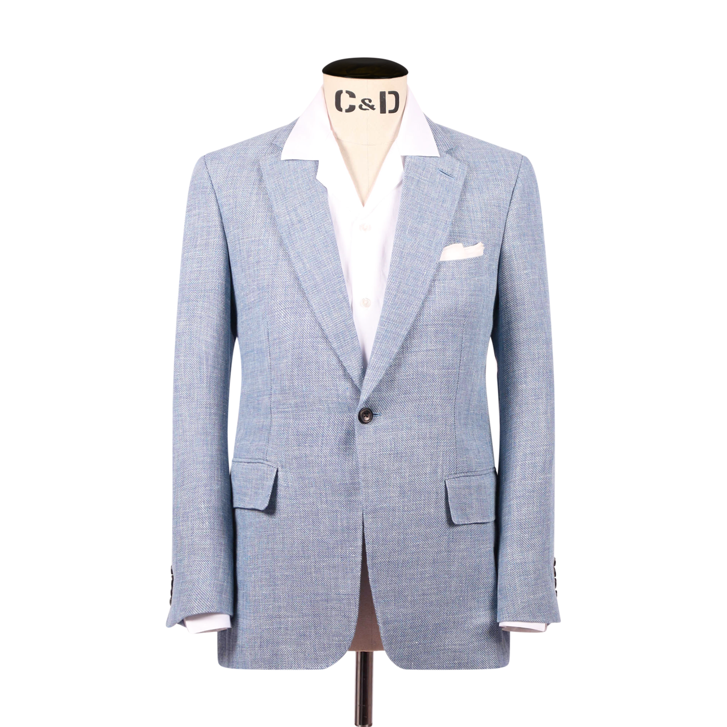 Single Breasted Notch Lapel Jacket In Hopsack