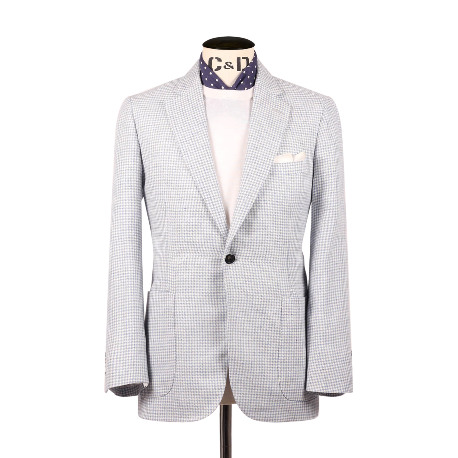 Single Breasted Notch Lapel Jacket In Houndstooth