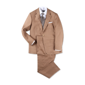 Single Breasted Notch Lapel Suit In Wool Linen