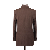 Single Breasted Peak Lapel Suit In Wool Silk Linen