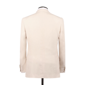 Single Breasted Peak Lapel Suit In Wool Linen