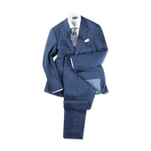 Single Breasted Peak Lapel Suit In Wool Linen