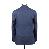 Single Breasted Peak Lapel Suit In Wool Linen