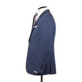 Single Breasted Peak Lapel Suit In Wool Linen