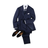 Single Breasted Peak Lapel Suit In Wool Linen