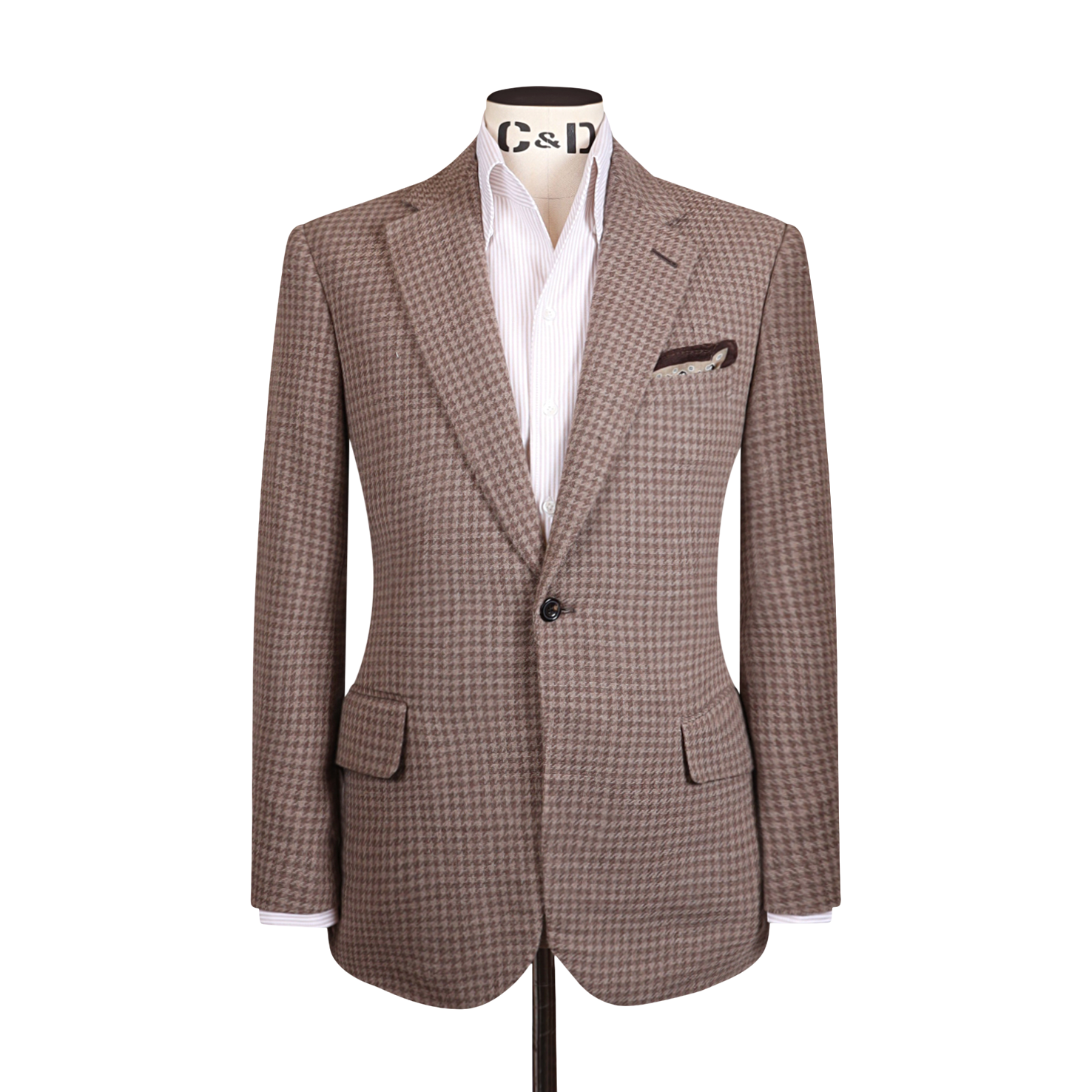 Single Breasted Notch Jacket In Houndstooth