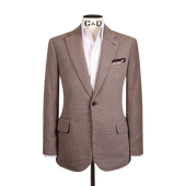 Single Breasted Notch Jacket in Brown Houndstooth