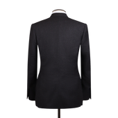 Single Breasted Notch Suit In Grey Flannel