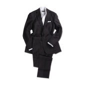 Single Breasted Notch Suit In Grey Flannel