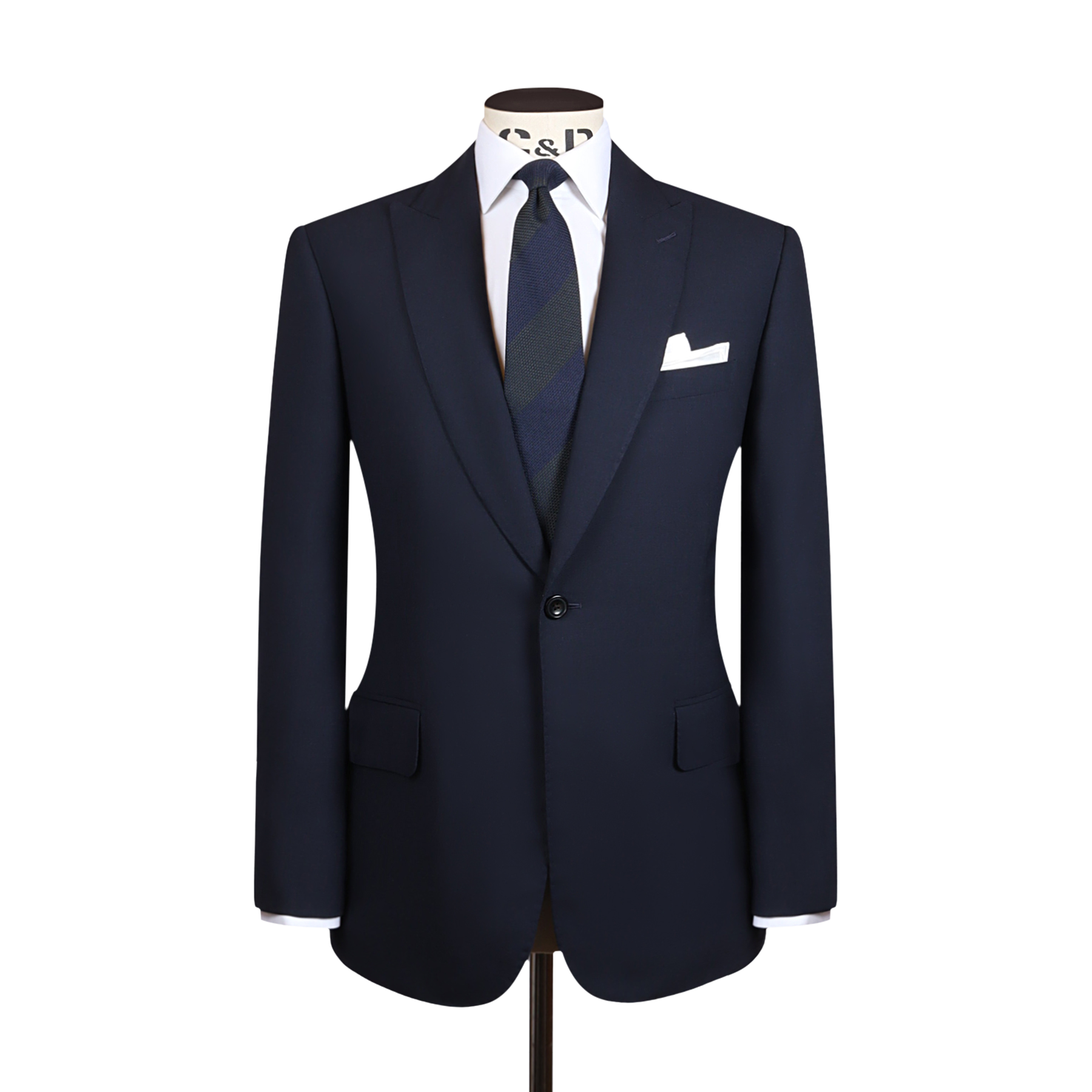 Single Breasted Peak Lapel Suit In Travel Wool