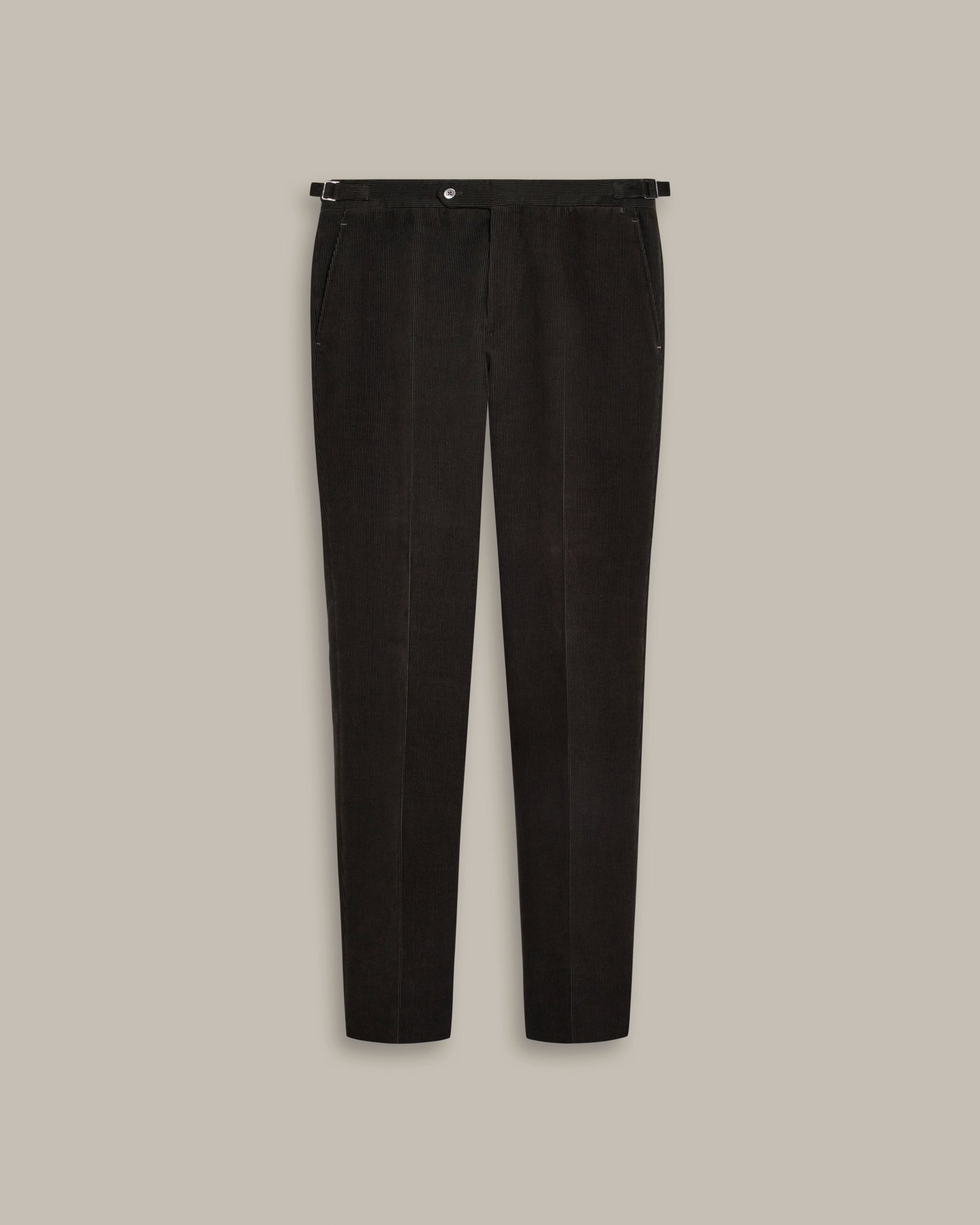 Corduroy Trousers With Side Adjusters In Dark Green