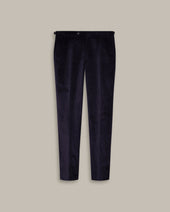 Corduroy Trousers with Side Adjusters in Navy