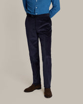 Corduroy Trousers With Side Adjusters In