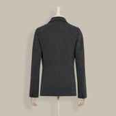 Single Breasted Cashmere Blend Unstructured Knitted Blazer In Grey