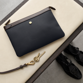 M/S Pouch – Navy/Dark Brown