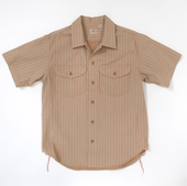 Sugar Cane Work Shirt Coke Stripe Beige