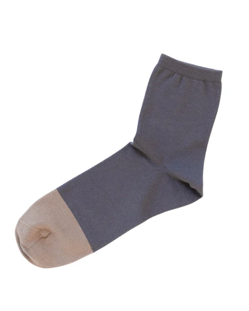 Nishiguchi Kutsushita, High Twisted Cotton Socks, NK0902, Charcoal