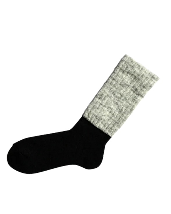 Nishiguchi Kutsushita, Mohair Wool Pile Socks, NK0702, Light Grey