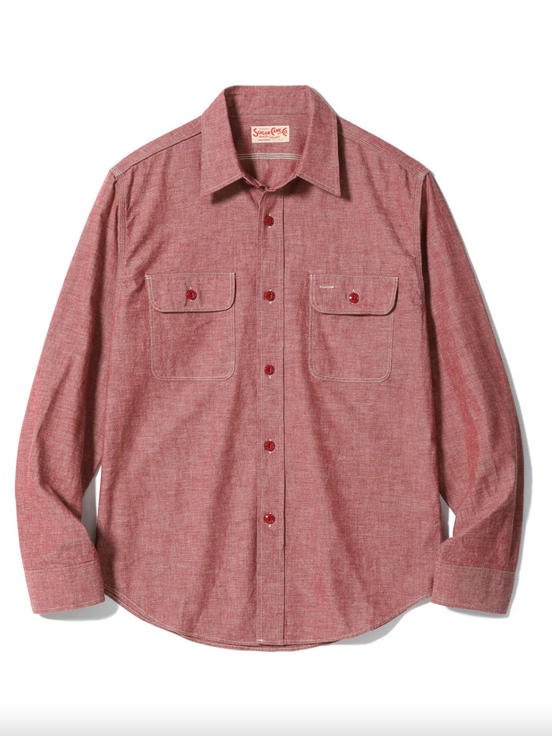 Sugar Cane Sc29682 Work Shirt Red Chambray