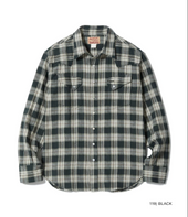 Sugar Cane Washer Herringbone Check Western Shirt Lot No Sc29687 Black
