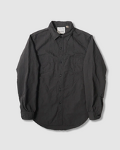 Fullcount, 4091L 20’s Black Cotton/Linen Farmers Shirt, Black