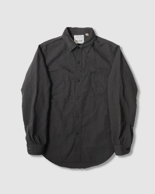 Fullcount, 4091L 20’s Black Cotton/Linen Farmers Shirt, Black