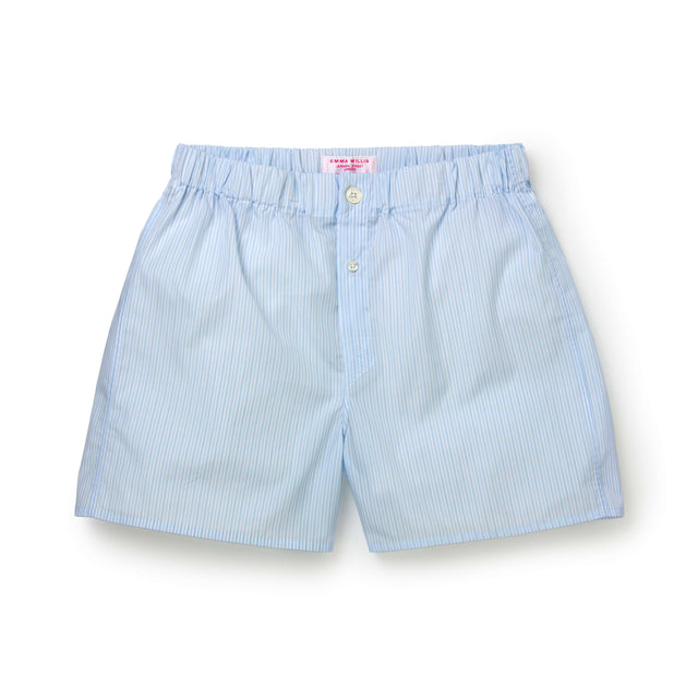 Sky/Blue/White Bengal Stripe Slim Fit Boxer Shorts - New