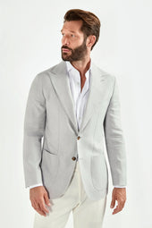 Grey Herringbone Jacket Made In Italy