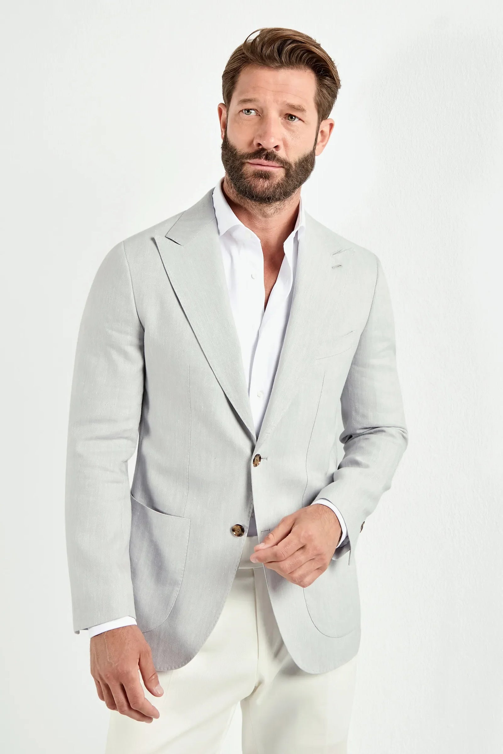 Grey Herringbone Jacket Made In Italy