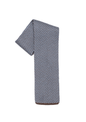 Sky Blue & Brown Cotton Maglia Tie