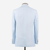 Peak Lapel Double Breasted Jacket In Wool Silk Linen Hopsack