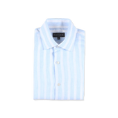 Casual Collar Shirt in Sky Blue Stripe