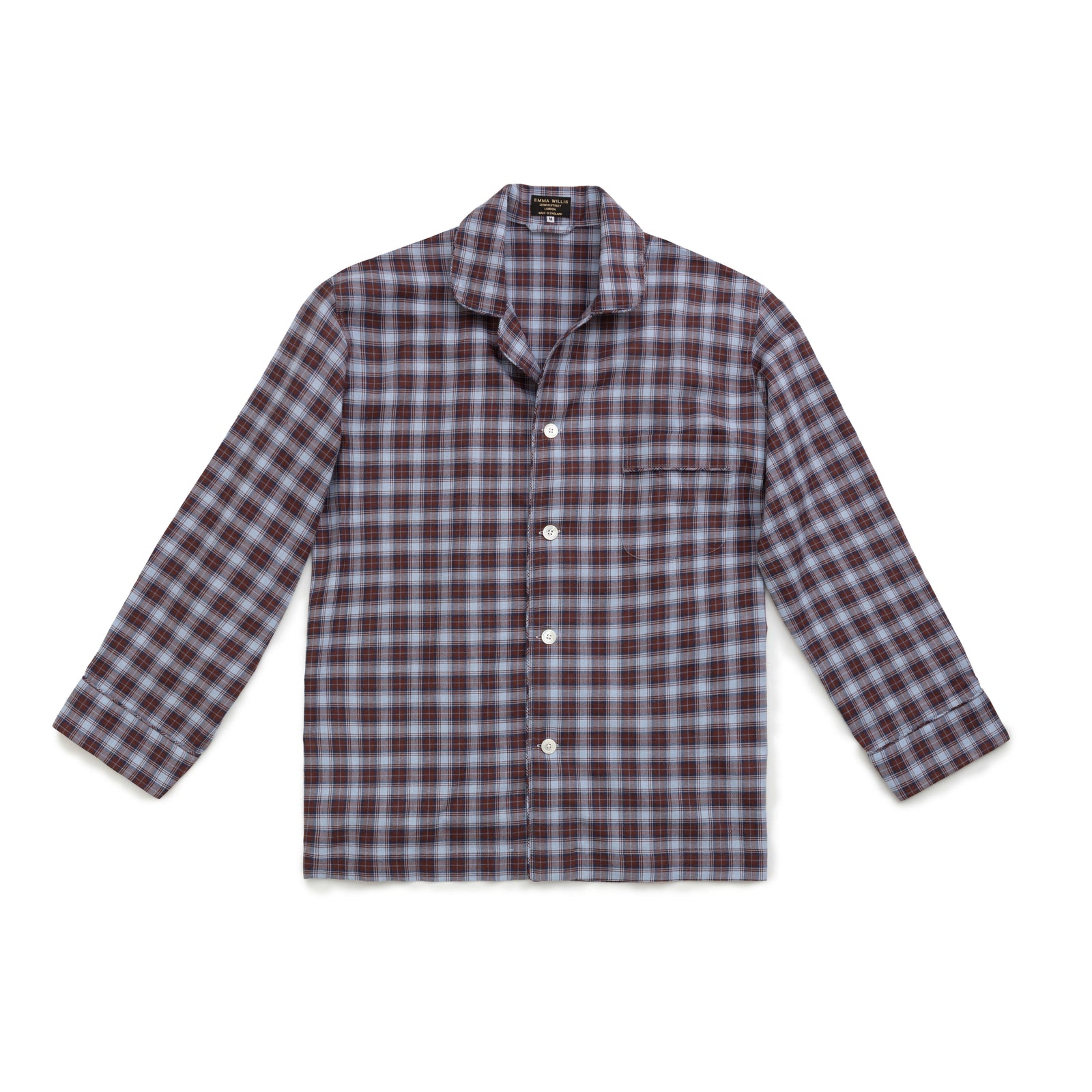 Burgundy Tartan Brushed Cotton Pyjama Set New