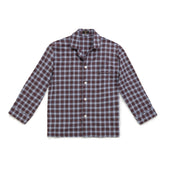Sky/Burgundy Tartan Brushed Cotton Pyjama Set - New