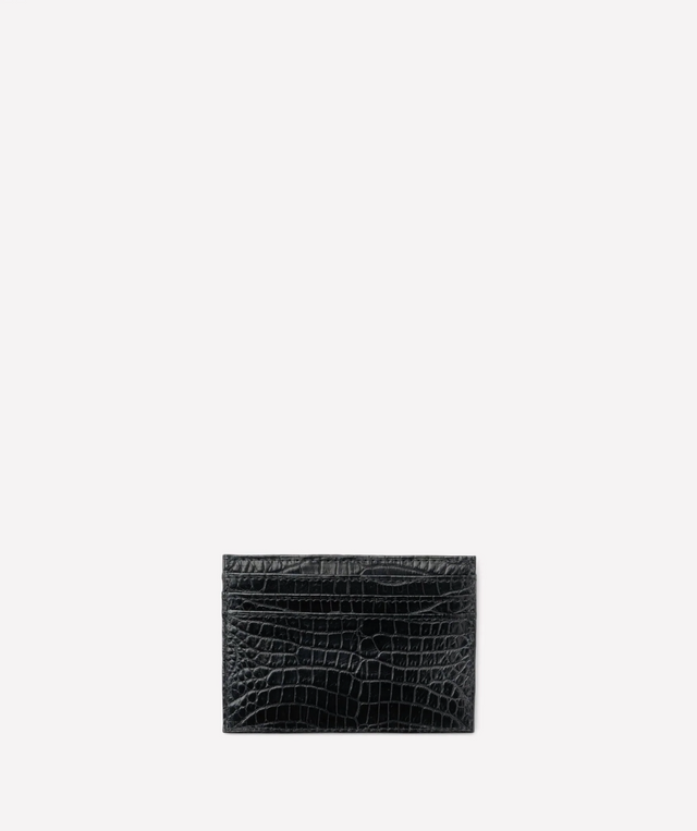 Ghurka Slim Card Case No. 204 in Black Crocodile