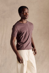 Steve Slub Cotton Tee Dark Brown