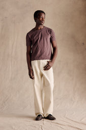 Steve Slub Cotton Tee Dark Brown