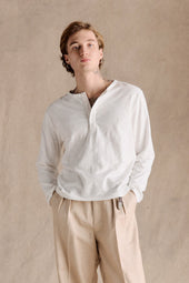 Riviera Slub Henley | White